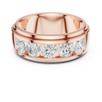 14K Yellow Gold Five-Stone Lab Grown Channel Set Men's Diamond Band