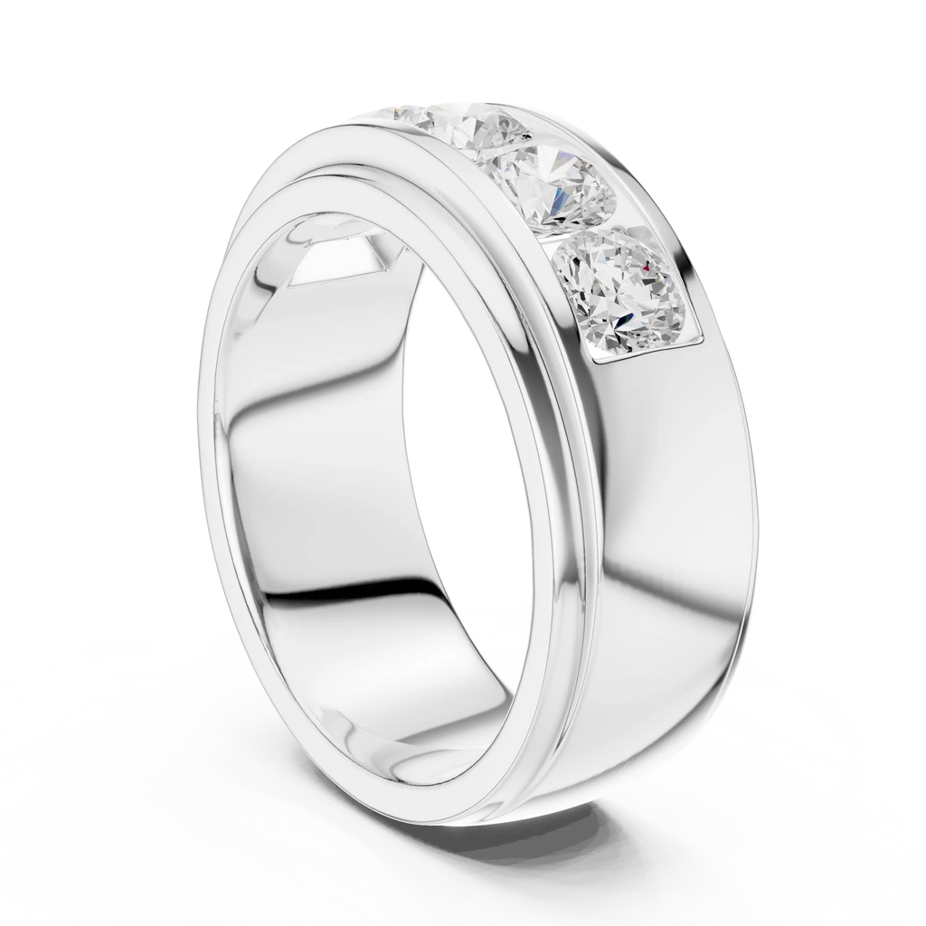 14K Yellow Gold Five-Stone Lab Grown Channel Set Men's Diamond Band