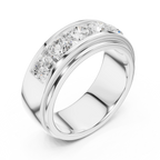 14K Yellow Gold Five-Stone Lab Grown Channel Set Men's Diamond Band