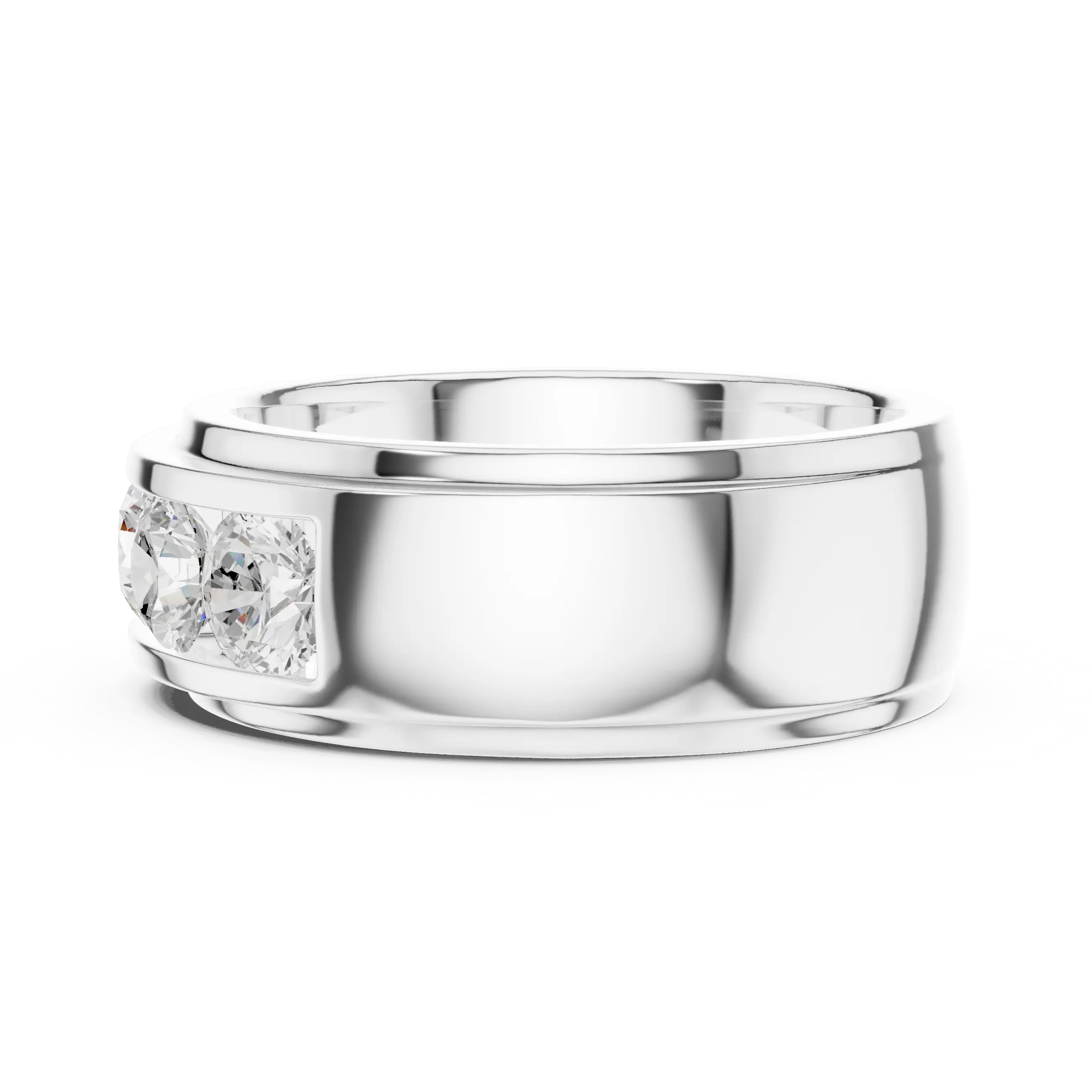 14K Yellow Gold Five-Stone Lab Grown Channel Set Men's Diamond Band