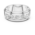 14K Yellow Gold Five-Stone Lab Grown Channel Set Men's Diamond Band