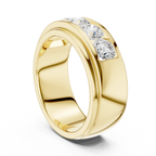 14K Yellow Gold Five-Stone Lab Grown Channel Set Men's Diamond Band