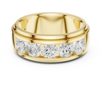 14K Yellow Gold Five-Stone Lab Grown Channel Set Men's Diamond Band