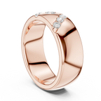 18K White Gold Moissanite Flush-Set Diamond Men's Band