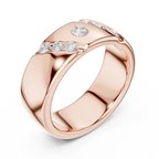 18K White Gold Moissanite Flush-Set Diamond Men's Band