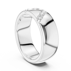 18K White Gold Moissanite Flush-Set Diamond Men's Band