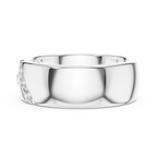 18K White Gold Moissanite Flush-Set Diamond Men's Band