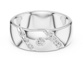 18K White Gold Moissanite Flush-Set Diamond Men's Band