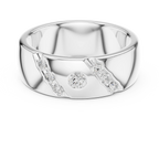 18K White Gold Moissanite Flush-Set Diamond Men's Band