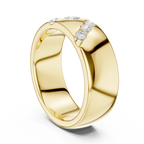 18K White Gold Moissanite Flush-Set Diamond Men's Band