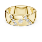 18K White Gold Moissanite Flush-Set Diamond Men's Band