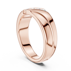 14K Rose Gold Diagonal Four-Stone Diamond Men's Ring
