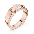 14K Rose Gold Diagonal Four-Stone Diamond Men's Ring