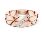 14K Rose Gold Diagonal Four-Stone Diamond Men's Ring