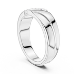 14K Rose Gold Diagonal Four-Stone Diamond Men's Ring