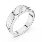 14K Rose Gold Diagonal Four-Stone Diamond Men's Ring
