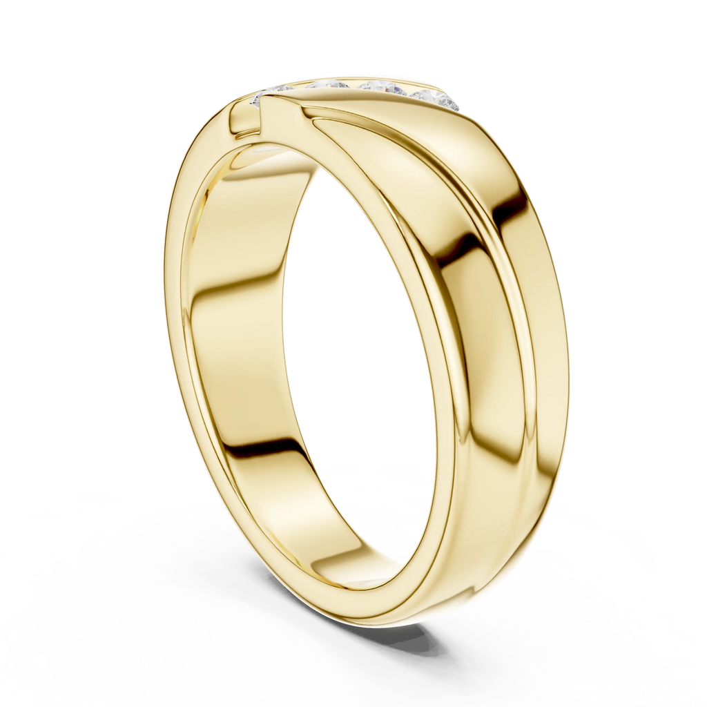 14K Rose Gold Diagonal Four-Stone Diamond Men's Ring