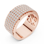 10K White Gold Lab Grown Diamond Five-Row Pavé Diamond Statement Band