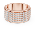 10K White Gold Lab Grown Diamond Five-Row Pavé Diamond Statement Band