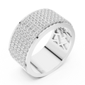 10K White Gold Lab Grown Diamond Five-Row Pavé Diamond Statement Band