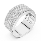 10K White Gold Lab Grown Diamond Five-Row Pavé Diamond Statement Band