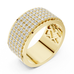 10K White Gold Lab Grown Diamond Five-Row Pavé Diamond Statement Band