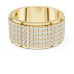 10K White Gold Lab Grown Diamond Five-Row Pavé Diamond Statement Band