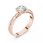 14K Yellow Gold Round Diamond Engagement Ring