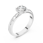 14K Yellow Gold Round Diamond Engagement Ring
