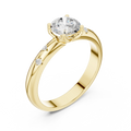 14K Yellow Gold Round Diamond Engagement Ring