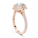 18K White Gold Heart-Shaped Moissanite Diamond Halo Engagement Ring