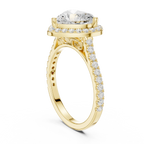 18K White Gold Heart-Shaped Moissanite Diamond Halo Engagement Ring