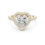 18K White Gold Heart-Shaped Moissanite Diamond Halo Engagement Ring