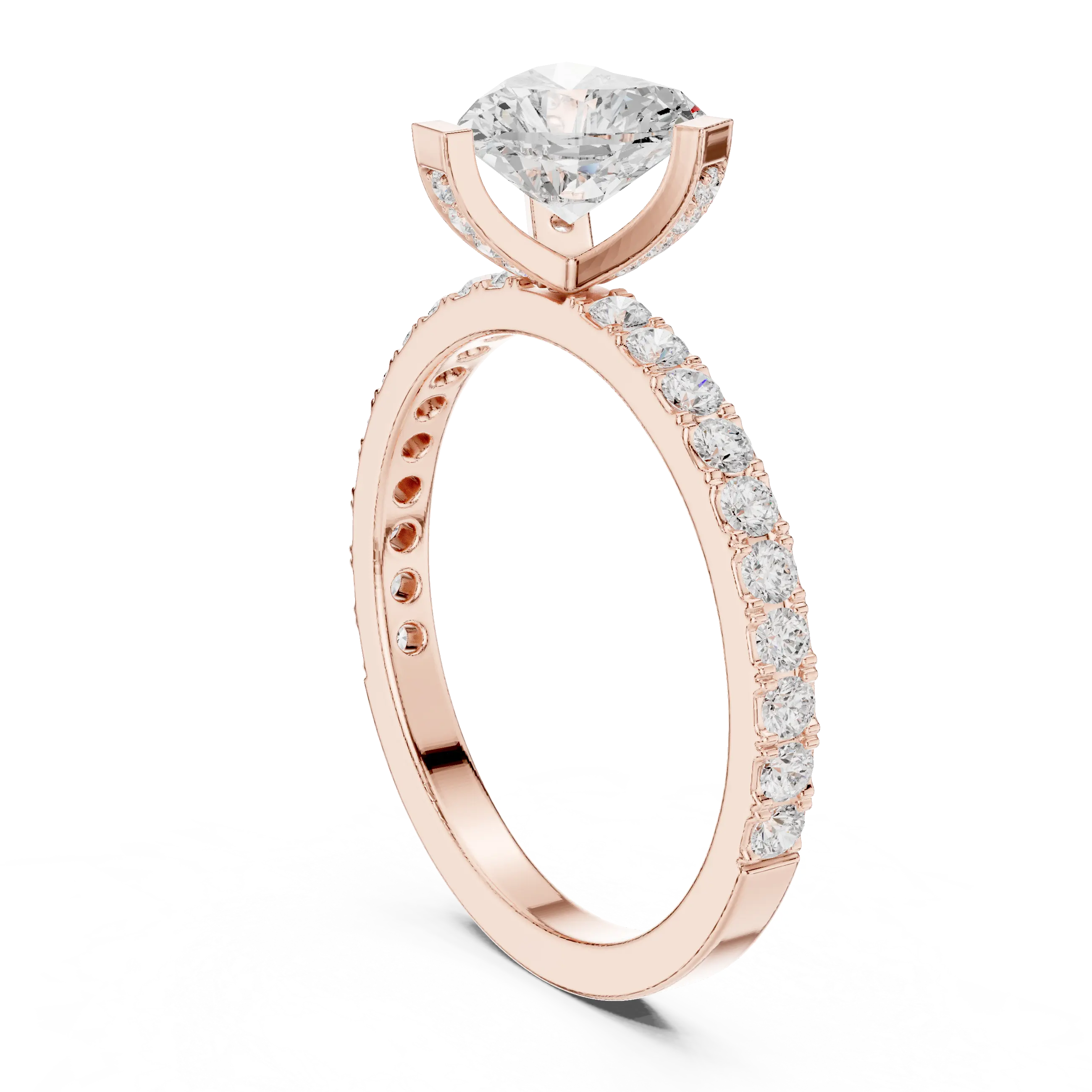 14K White Gold Heart-Shaped Diamond Engagement Ring