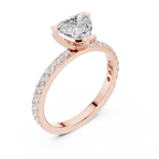 14K White Gold Heart-Shaped Diamond Engagement Ring