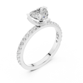 14K White Gold Heart-Shaped Diamond Engagement Ring
