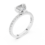 14K White Gold Heart-Shaped Diamond Engagement Ring