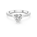 14K White Gold Heart-Shaped Diamond Engagement Ring