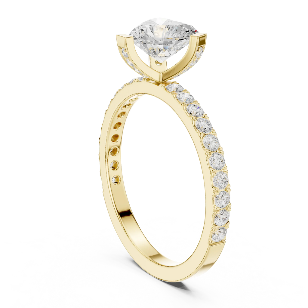 14K White Gold Heart-Shaped Diamond Engagement Ring