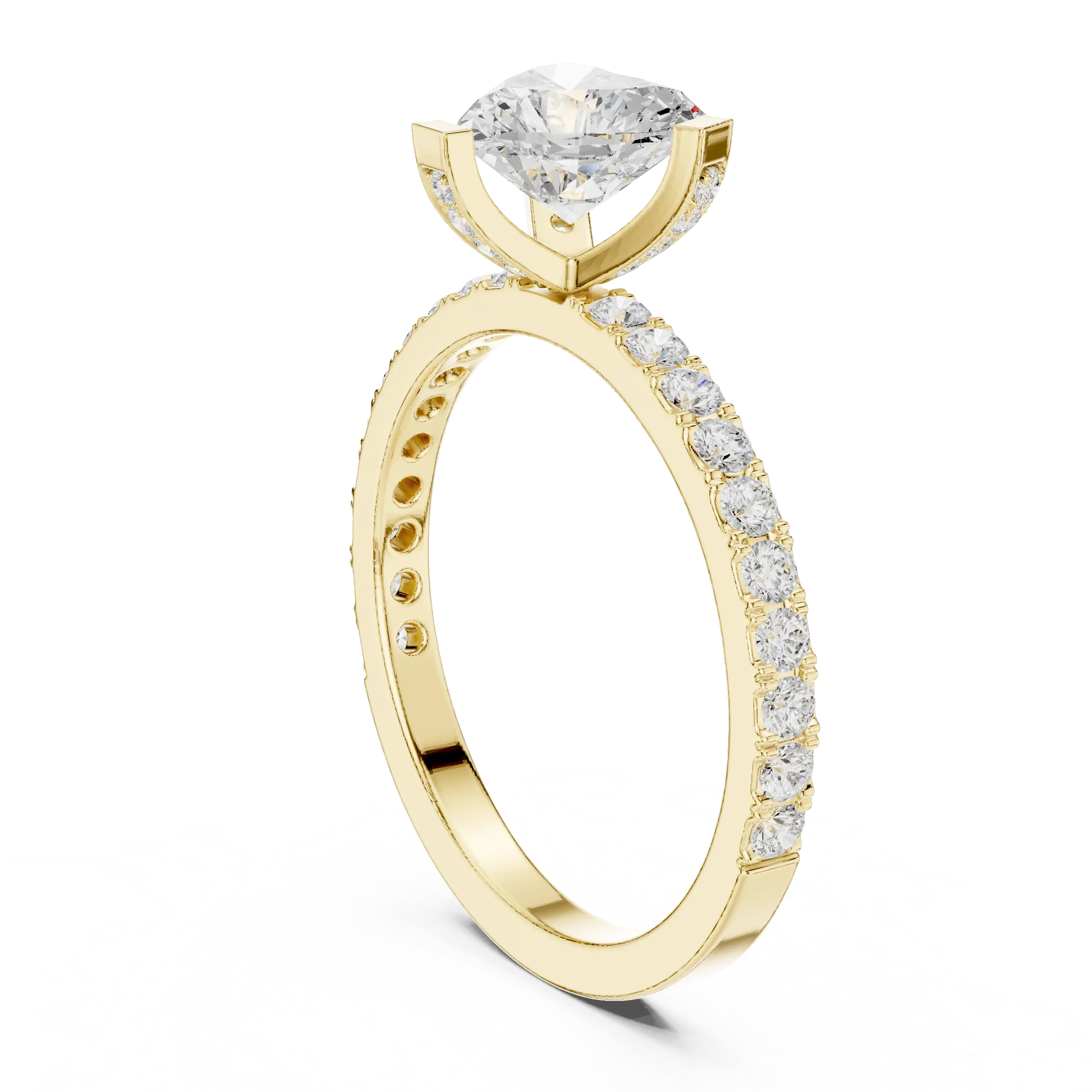 14K White Gold Heart-Shaped Diamond Engagement Ring