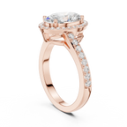 10K Yellow Gold Oval Diamond Halo Engagement Ring