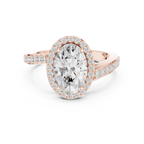 10K Yellow Gold Oval Diamond Halo Engagement Ring