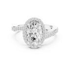 10K Yellow Gold Oval Diamond Halo Engagement Ring