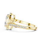10K Yellow Gold Oval Diamond Halo Engagement Ring
