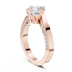 14K White Gold Round Bypass Diamond Engagement Ring