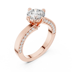 14K White Gold Round Bypass Diamond Engagement Ring