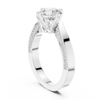 14K White Gold Round Bypass Diamond Engagement Ring
