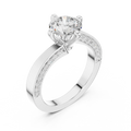 14K White Gold Round Bypass Diamond Engagement Ring