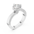 14K White Gold Round Bypass Diamond Engagement Ring