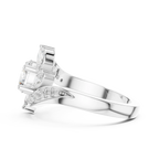 10K Yellow Gold Lab Grown Floral Round Diamond Bypass Ring